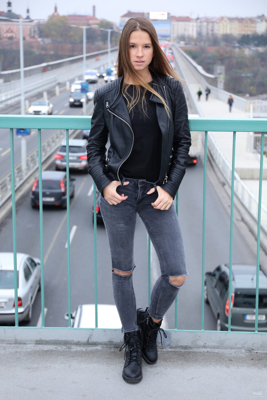 Vanessa Mio In Leather Jacket